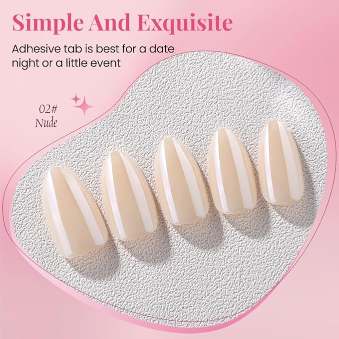 Aurora Chrome Nude Press On Nails Short Almond 30 Pcs, Designer Reusable Acrylic Fake Nails with Glue, Glossy Soft Gel Nails Wedding and Party, Stick On Glue On Nails, Nails fro Women Gift