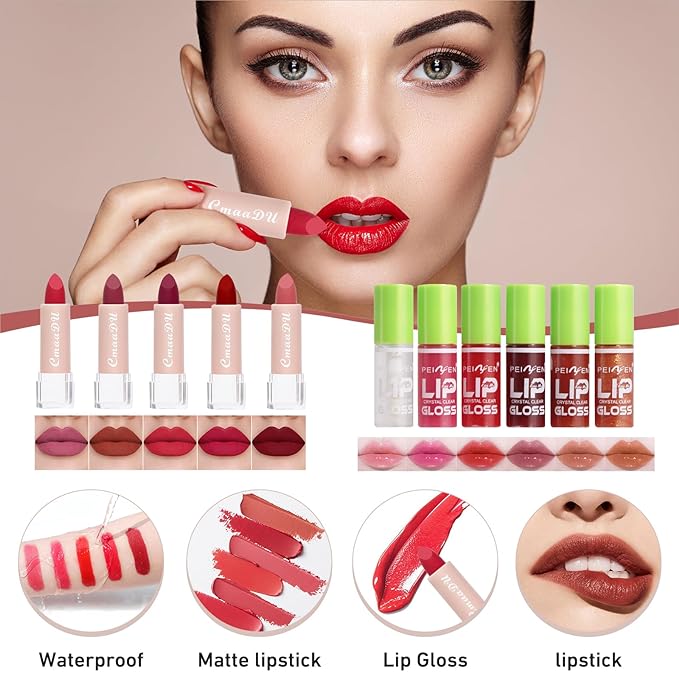 All In One Makeup Kit, Travel Makeup Kit, Makeup Gift Set, Makeup Kit for Women Full Kit, Makeup Bundle Includes Foundation Eyeshadow Palette Lipstick Eyeliner Mascara Contour Stick Cosmetic Brush Set-VivaGrace Women