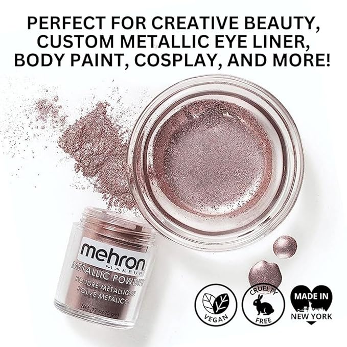 Mehron Makeup Metallic Powder (.17 oz) with Mixing Liquid (1 oz) (LAVENDER)-VivaGrace Women