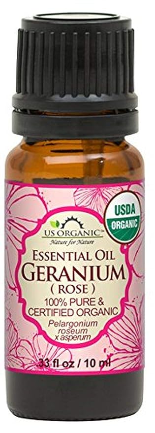 US Organic 100% Pure Rose Geranium Essential Oil (Sourced from South Africa) - USDA Certified Organic, Steam Distilled (10 ml)-VivaGrace Women