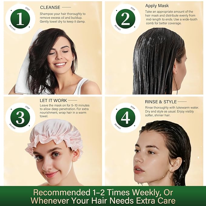 Juland Hair Mask, Collagen Hair Mask with Natural Amla Oil for Moisturization & Damage Repair, Hydroplex Technology for Stronger, Shinier Hair, 11 oz Revitalizing Treatment for Dry-VivaGrace Women