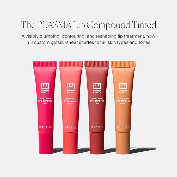 U Beauty The PLASMA Tinted Lip Compound Anti-Wrinkle & Anti-Aging Treatment - Shimmery Plumping Lip Gloss with Hyaluronic Acid, Shea Butter, Salicylic Acid & Peptides to Deeply Hydrate,Bellini - 15 mL-VivaGrace Women