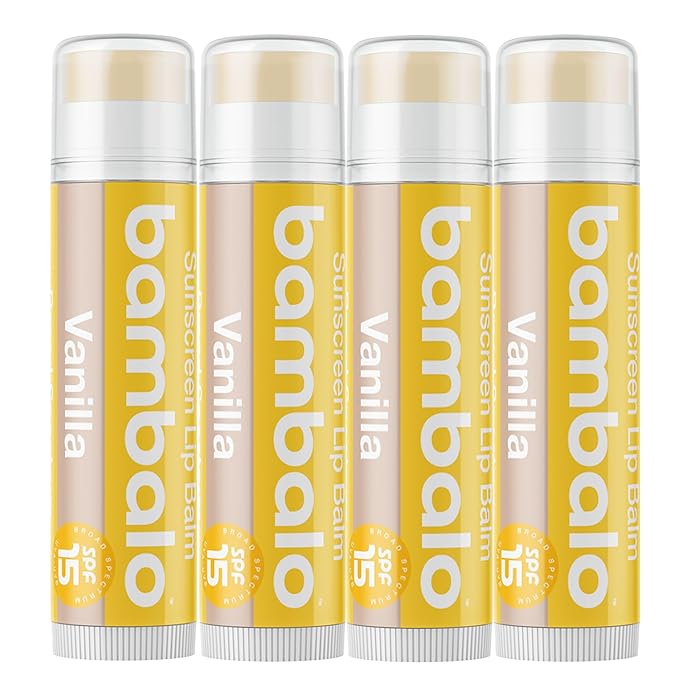 4-Pack Vanilla SPF 15 Lip Balm - Organic Ingredients, Broad Spectrum UVA/UVB Protection - Hydrating & Moisturizing, USA Made-VivaGrace Women