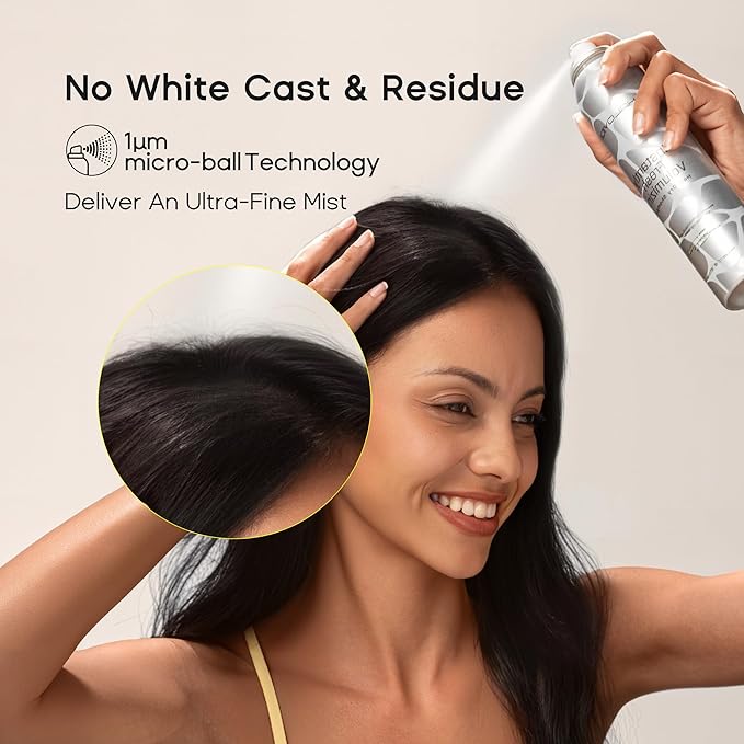 Dry Shampoo for Women, Travel Size Dry Shampoo Spray for Dark Hair Leaves No White Residue, Absorb Oils, Volumizing & Refresh Hair for 72 Hours, 2.03 Fl Oz-VivaGrace Women