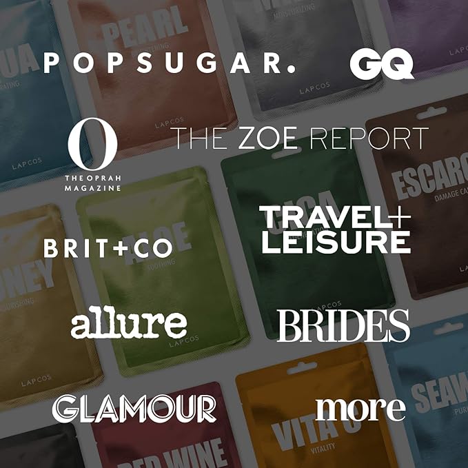 LAPCOS Escargot Sheet Mask, Daily Face Mask with Snail Filtrate to Moisturize and Soothe Skin, Korean Beauty Favorite, 5-Pack-VivaGrace Women