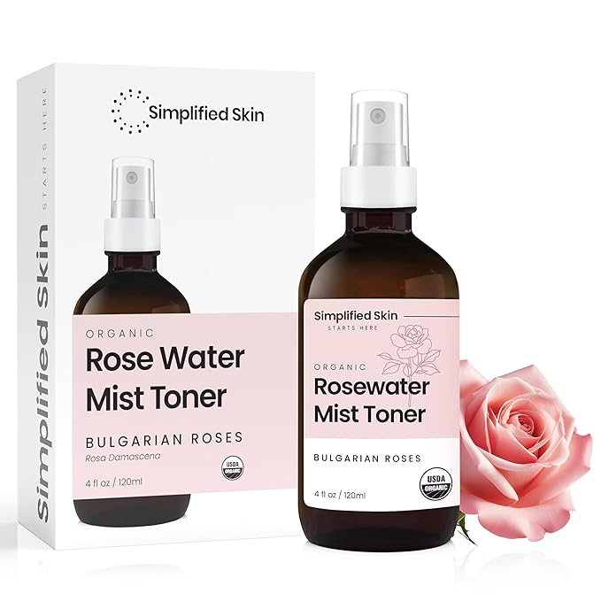 Rose Water Spray for Face & Hair - Organic USDA Certified Rosewater Facial Toner - Alcohol-Free Makeup Setting Hydrating Face Mist - Anti-Aging Toner Spray - 2 Pack-VivaGrace Women