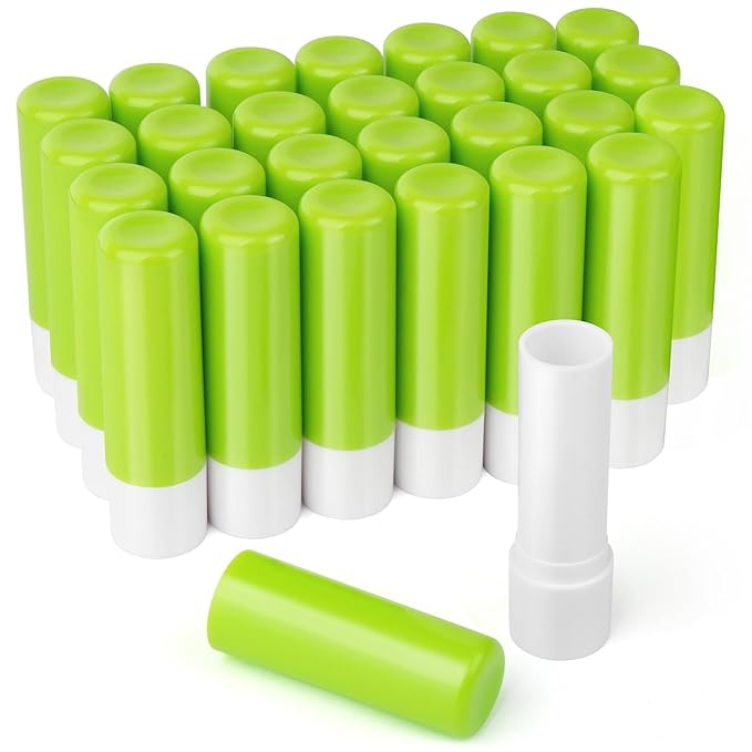 LotFancy Lip Balm Tubes Empty, 28Pcs 4.5ml Lip Balm Container Tubes with Green Caps, BPA Free & Leak Free, Refillable-VivaGrace Women