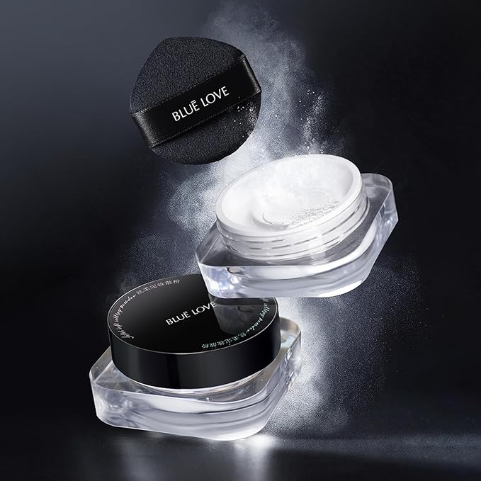 BLUE LOVE Setting Powder Makeup for Oily Skin, Oil Control Smooth Face Makeup Powder Foundation, Waterproof Setting Powder Compact, Oil Control Face Pressed Loose Powder(Transparent)-VivaGrace Women