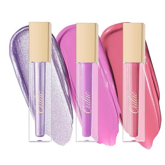 Oulac Matte Lipstick Metallic Lipstick Set for Women, Long Lasting Dual-UseLiquid Lipstick High Impact Lip Color Full Coverage Lip Makeup with Vitamin E Waterproof Formula,Vegan M14+M25+MD02-VivaGrace Women