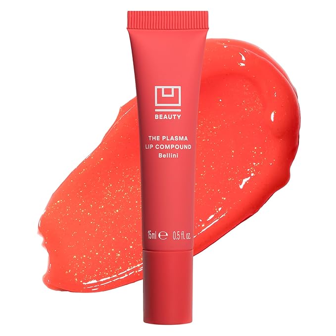 U Beauty The PLASMA Tinted Lip Compound Anti-Wrinkle & Anti-Aging Treatment - Shimmery Plumping Lip Gloss with Hyaluronic Acid, Shea Butter, Salicylic Acid & Peptides to Deeply Hydrate,Bellini - 15 mL-VivaGrace Women