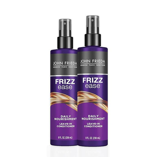 John Frieda Frizz Ease Daily Nourishment Leave-In Conditioner, Detangles Frizzy, Damaged Hair, Reduces Breakage, Protects Against Heat, with Vitamins A, C, E & Green Tea Extract, 8 Oz, Pack of 2-VivaGrace Women
