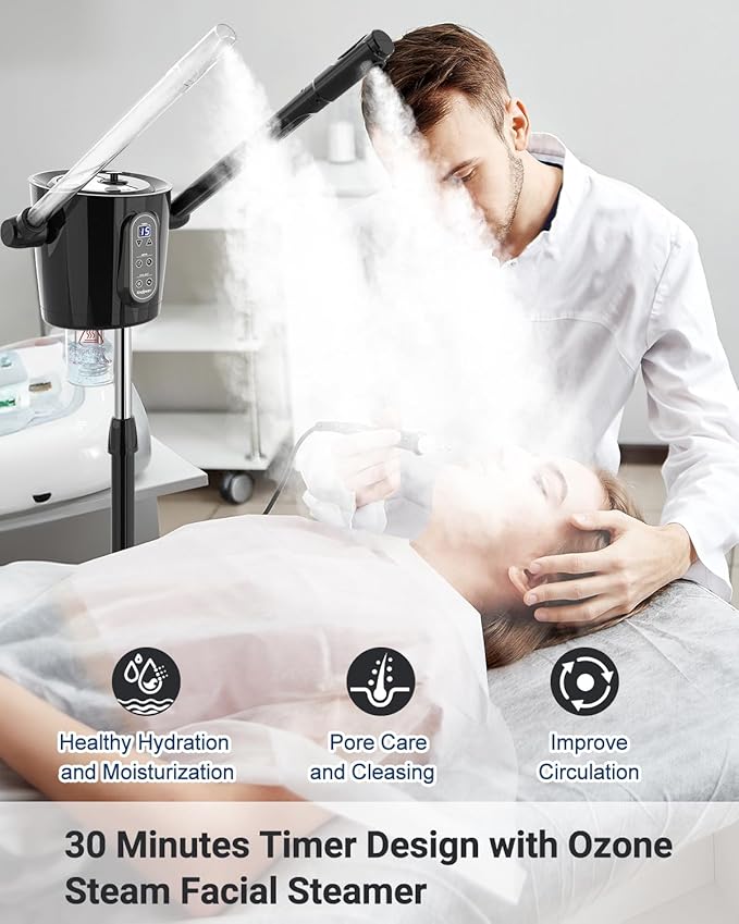 Kingsteam 2-in-1 Hot & Cold Facial Steamer with Ozone & Ionic Technology,Deep Cleansing & Moisturizing,30-Min Timer,Large Water Tank for Professional Estheticians, Beauty Salons & Home Use-VivaGrace Women