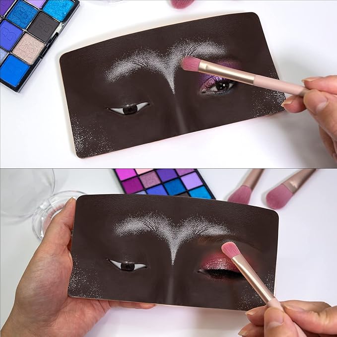Makeup Mannequin Face, 3D Silicone Makeup Practice Face/Makeup Mannequin Face, Come with Makeup Brush, Makeup Removal, Cleanser&a Velour Bag, for Professional Makeup Artists/Beginners-VivaGrace Women