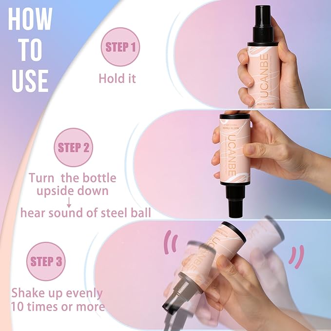 UCANBE Ultra Matte Makeup Setting Spray for Oily Skin, Long Lasting Finishing Spray for Face Make Up, Weightless Mattifying Setting Mist, 3.38 Fl.oz-VivaGrace Women
