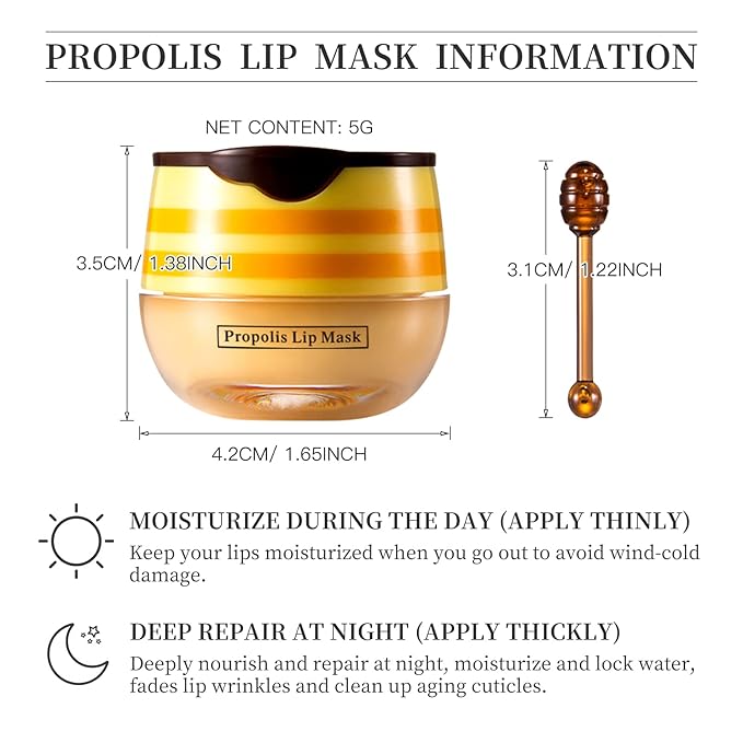 2 PCS Bee Honey Lip Balm Honey Pot, Bee Honey Lip Mask, Reduces Lip Lines, Hydrate & Moisturizing Lip Skin Care, Prevention Dry Cracked Lips, Bee Honey Lip Balm for Lip Repair Treatment-VivaGrace Women