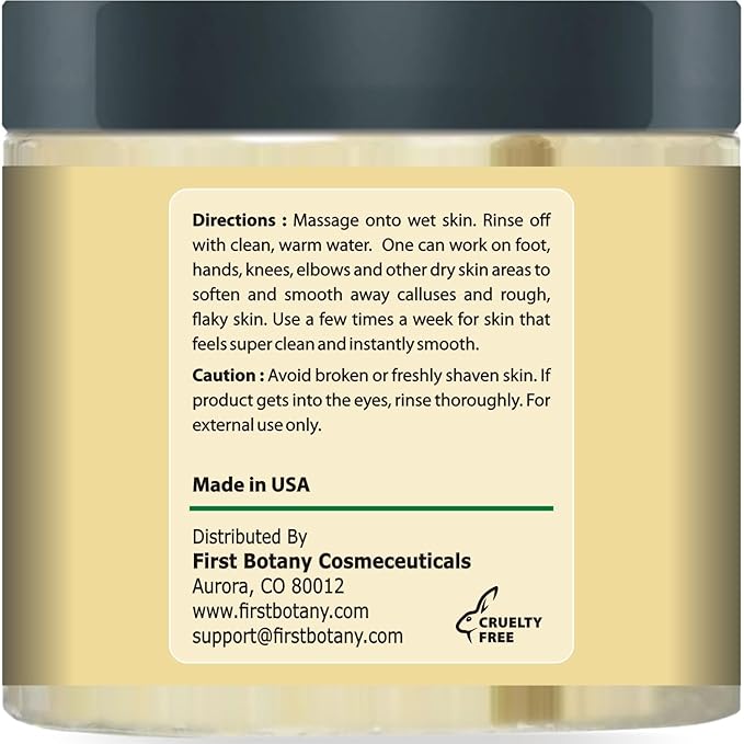 First Botany 100% Natural Tea Tree Oil Body & Foot Scrub with Salt - Best for Acne, Dandruff and Warts, Corns, Calluses, Athlete foot, Jock Itch & Body Odor-VivaGrace Women