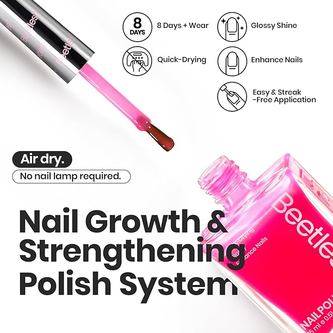 Beetles Neon Nail polish Set, 6 Jelly Colors Bright Rainbow Nail Polish Kit Quick Dry Summer Finger Nail Polish Glossy Shine Nail Lacquer Polish Long Lasting Syrup Nails Nail Polish Gifts for Women