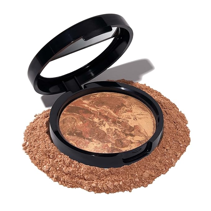 LAURA GELLER NEW YORK Award-Winning Baked Balance-n-Brighten Color Correcting Powder Foundation - Deep - Buildable Light to Medium Coverage - Demi-Matte Natural Finish-VivaGrace Women