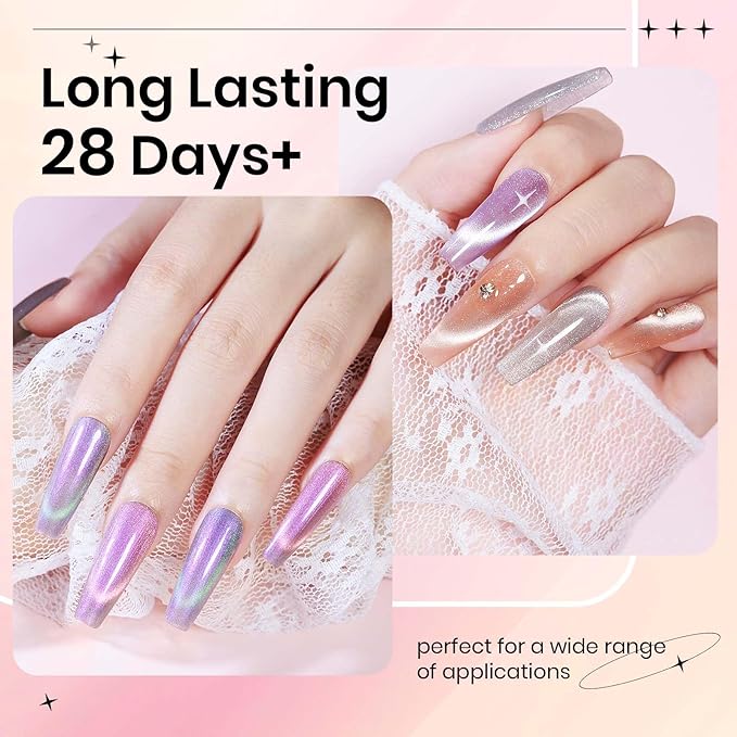 Cat Eye Gel Nail Polish Set- 12 Colors Magnetic Nail Polish Gels Summer Gel Nails Polish with Magnetic Stick Galaxy Effect Soak Off with UV Lamp Gift for Mother's Day