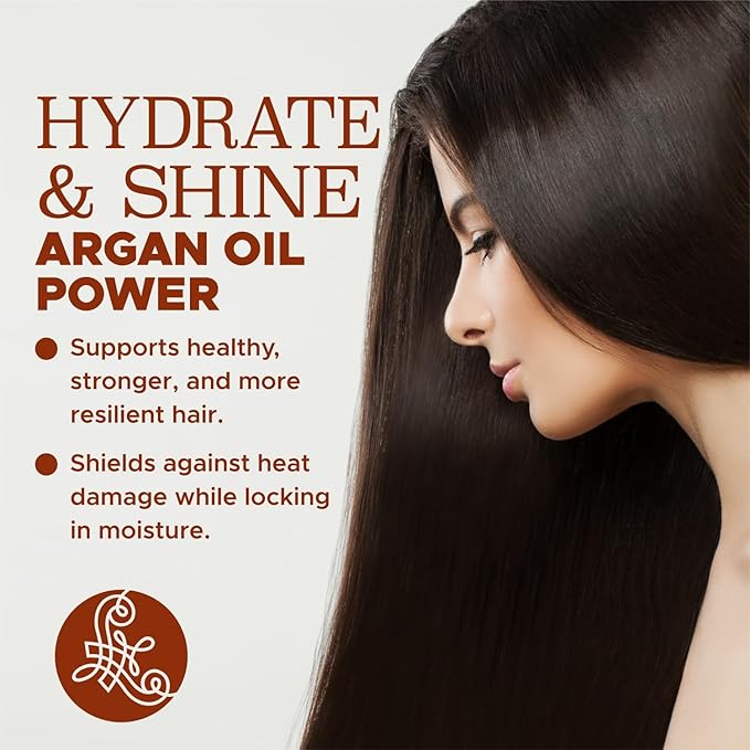 Luseta Argan Oil Shampoo and Conditioner Set Thickening for Thin & Dry Hair Smoothing & Nourishing Anti- Frizz for All Hair Types Sulfate Free for Men and Women 2 x16.9Fl Oz-VivaGrace Women
