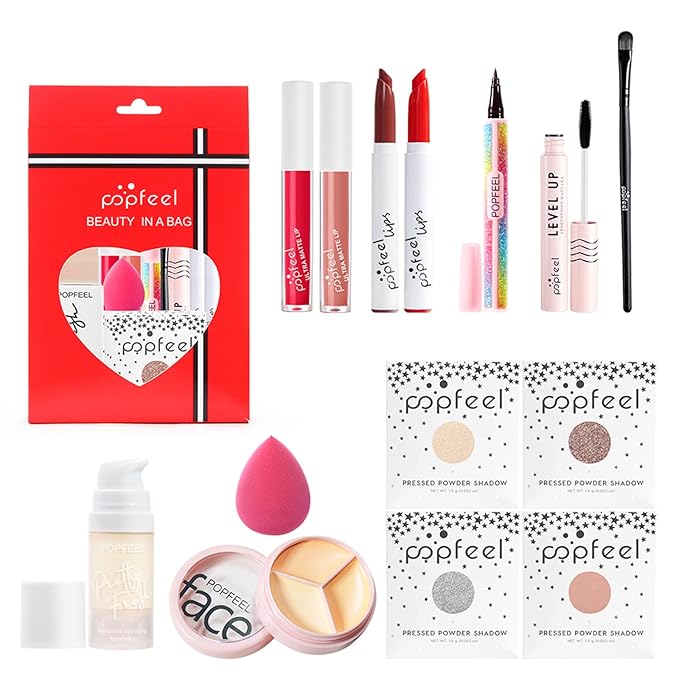 All in One Makeup Kit, Full Starter Essential Makeup Kit for Women Beginners Includes Foundation Concealer Lipgloss Mascara Eyeliner Pencil Powder Shadow Set-VivaGrace Women