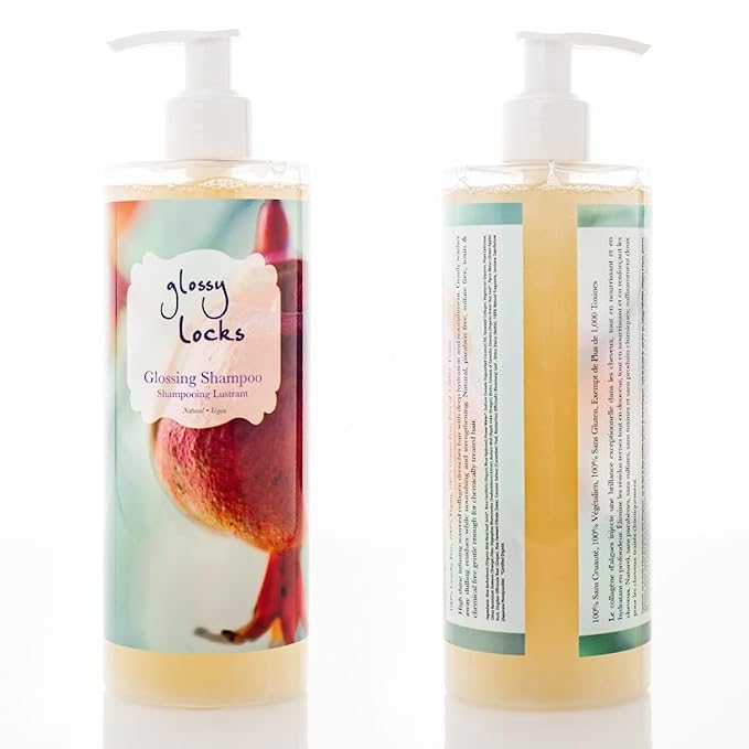 100% PURE Glossy Locks Glossing Shampoo Hair Wash Detox & Hydrate Shine Boosting Dry Dull Damaged Strands Avocado Butter & Seaweed Collagen Natural Care for Women & Men Vegan - 13.5 Fl Oz-VivaGrace Women
