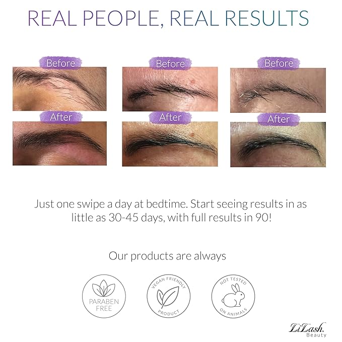 LiBrow Purified Eyebrow Physician-Formulated Serum for Fuller & Thicker Looking Eyebrows | Natural Eyebrow Enhancer Safe for Sensitive Skin | 90-Day Supply (3ml)-VivaGrace Women