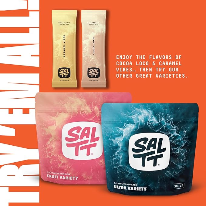 Keto Chow SALTT Electrolytes Powder Packets, Cocoa Variety Pack (30 Packets) - Magnesium, Potassium, Sodium, Trace Minerals - Vegan, Sugar Free, Gluten Free - Travel Essentials - Made in USA-VivaGrace Women