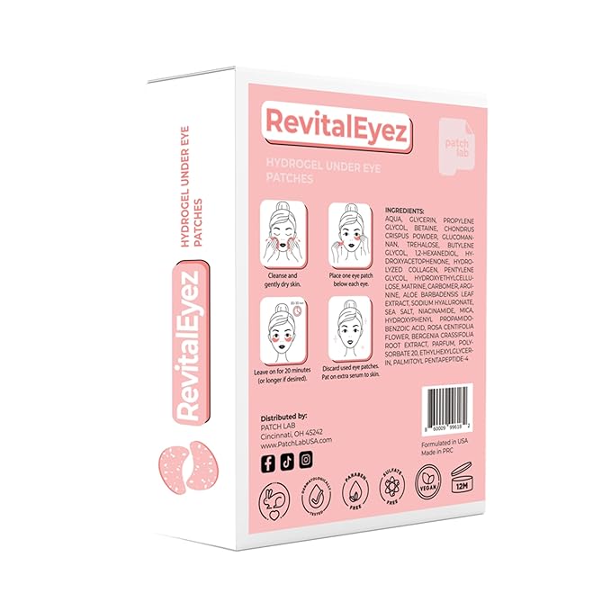 RevitalEyez Brightening Hydrogel Under Eye Patch with Niacinamide, Collagen & Rose Petals for Puffy Eyes, Wrinkles, Dark Circles (10 pairs)-VivaGrace Women