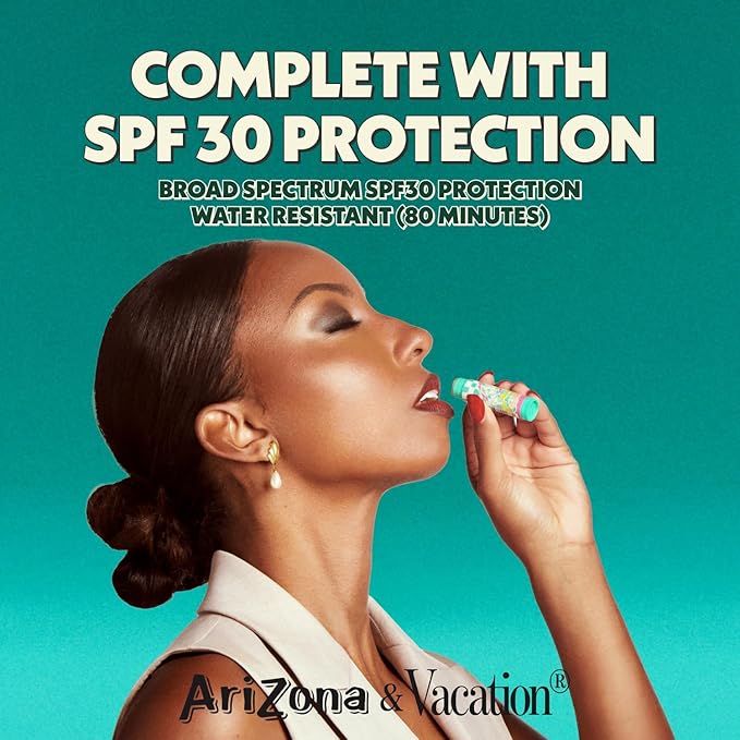 AriZona Iced Tea SPF 30 Lip Balms 3-Pack by Vacation Sunscreen, Hydrating Lip Sunscreen Chapstick, Water Resistant Vegan Sunscreen Lip Balm, 3 Iconic Flavors, Limited Edition SPF Chapstick (Pack of 3)-VivaGrace Women