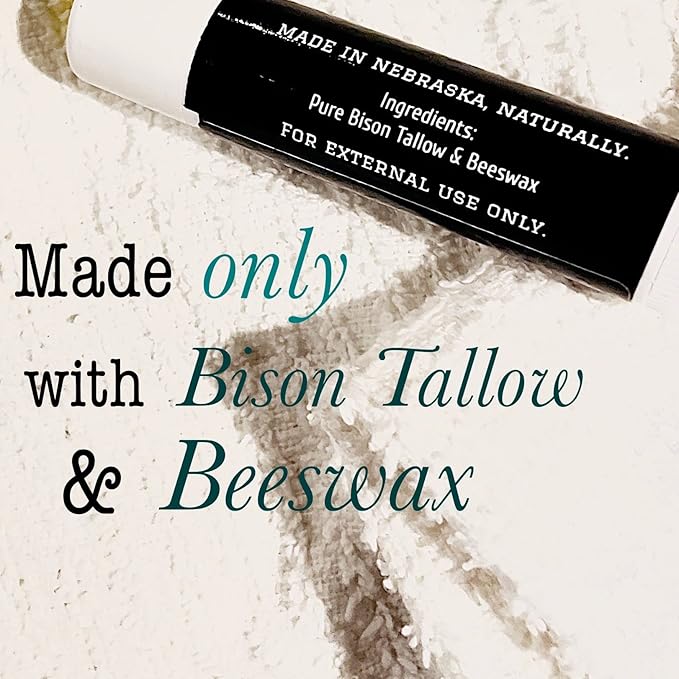 Pure Bison Tallow Lip Balm, Unscented, (5 pack) - Moisturizing, Non-Habit Forming, Soothes Chapped Lips-VivaGrace Women