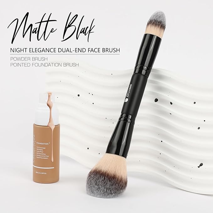 DUcare Powder Brush Foundation Brushes Double Ended Blush Setting Brush for Rounded Taperd Liquid, Cream, Powder,Blending, Buffing-VivaGrace Women