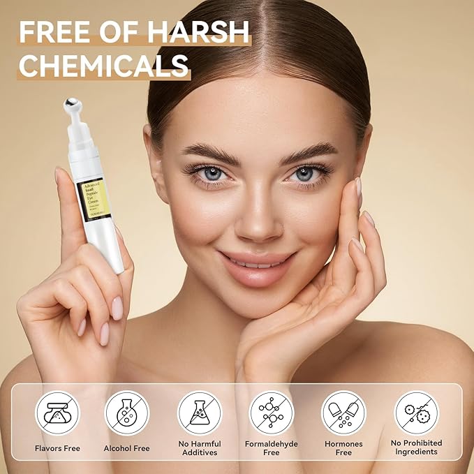 Snail Peptide Eye Cream, Snail Mucin Eye Cream Contains Niacinamide, Hyaluronic Acid To Reduce Wrinkles, Dark Circles, Puffiness and Fine Lines 17 ML-VivaGrace Women
