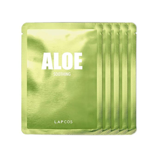 LAPCOS Aloe Sheet Mask, Daily Face Mask with Cucumber and Aloe Gel to Calm and Moisturize Skin, Korean Beauty Favorite, 5-Pack-VivaGrace Women