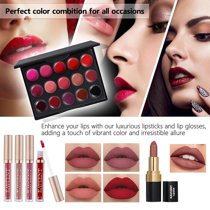 Makeup Sets for Teens Makeup Kit for Women Full Kit Makeup set Makeup Kit Eyeshadow Palette Foundation Mascara Contour Lipgloss Makeup Teenager Gift-VivaGrace Women