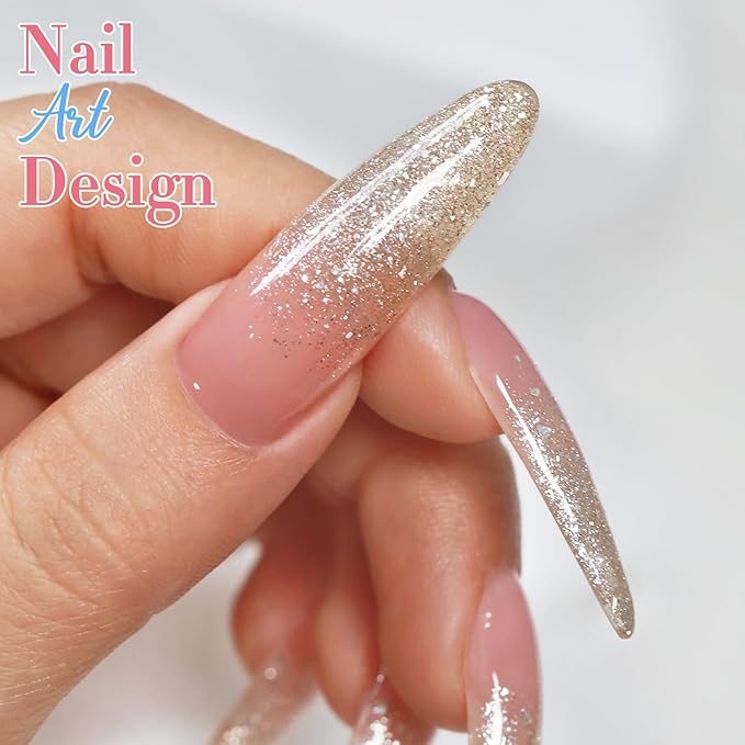 Double Rhythm 0.5Oz Glitter Gel Polish Shimmer Reflective Color for Nail Art Salon DIY Soak Off 15ml Nail Lamp Gel Polish at Home (Golden-B1160)