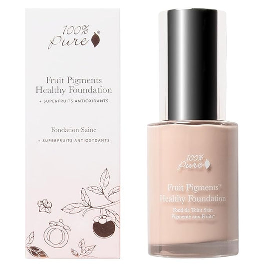 100% PURE Fruit Pigmented Healthy Foundation, Alpine Rose, Liquid Foundation Makeup, Anti-aging, Full Coverage, Matte Finish - 1 Fl Oz-VivaGrace Women