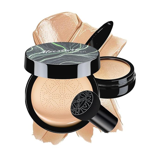 OETUIOW Mushroom Head Air Cushion CC Cream - BB Cream Face Makeup Foundation for Mature Skin Moisturizing Concealer Brighten Long-Lasting, Even Skin Tone for All Skin Types, Natural Color-VivaGrace Women