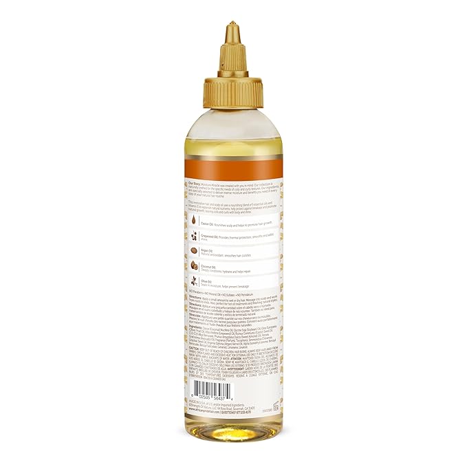 African Pride Moisture Miracle 5 Essential Hair Oils with Vitamin E | Moisture, Shine, Protection, and Growth | Argan, Castor, Grapeseed, Coconut, and Olive Oil | 8 oz-VivaGrace Women