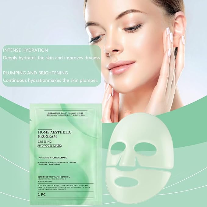 YIKESHU Retinol Collagen Face Mask – Korean Tightening Hydrogel Overnight Mask, Deep Moisturizing & Elasticity Boost, Long-Lasting Hydration & Brightening Skin (Retinol Collagen Face Mask)-VivaGrace Women