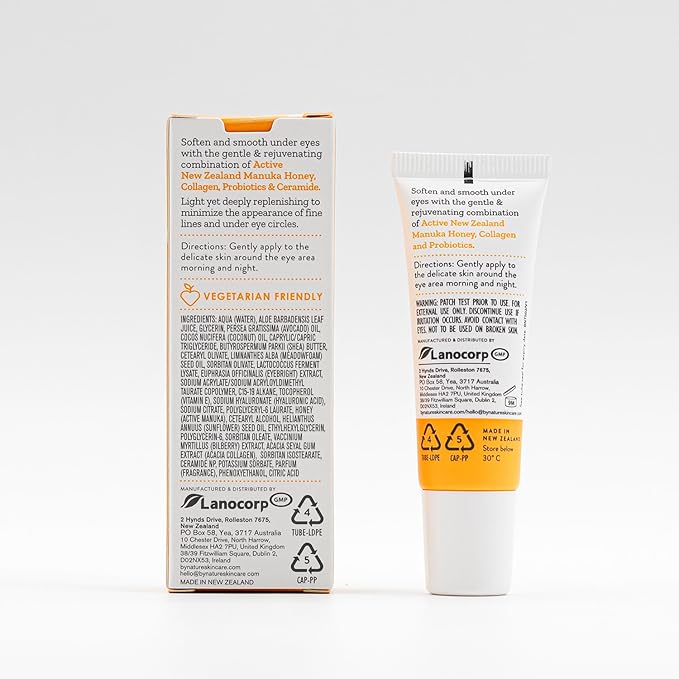 By Nature Eye Cream - Manuka Honey, Collagen, and Probiotics - Hydrating Under Eye Cream for Dark Circles - Skincare from New Zealand - .5oz-VivaGrace Women