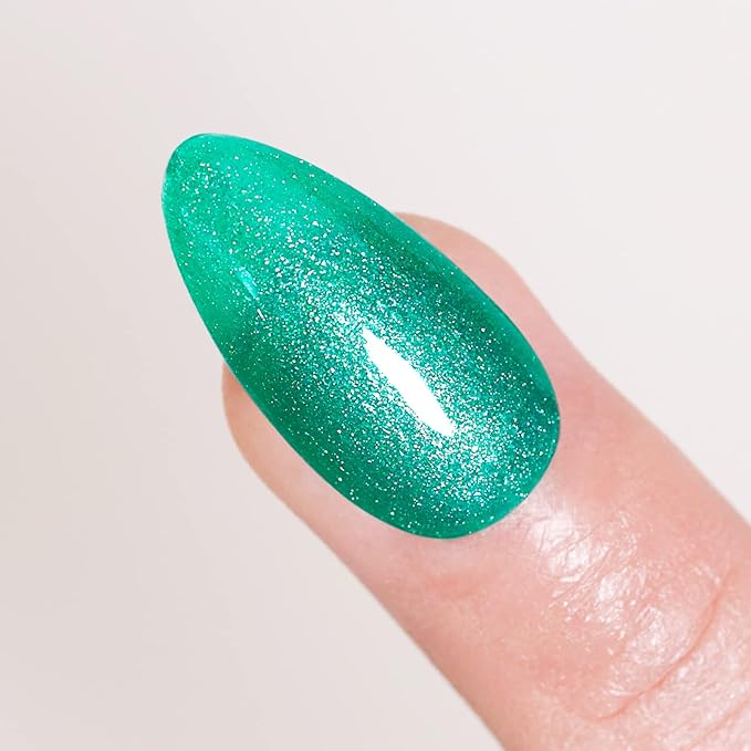 Imtiti Green Glitter Gel Nail Polish, UV LED Soak Off Shimmer Sparkle Gel Polish
