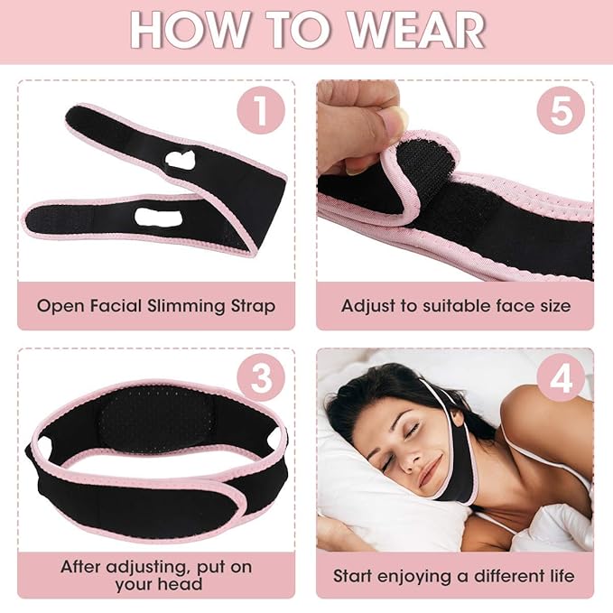 AF1111 Facial Slimming Strap-Pain-Free Face Lifting Belt-Anti-Aging & Anti-Wrinkle Slimming Mask Face Lifting Belt V Shaped Slimming Face Mask-VivaGrace Women