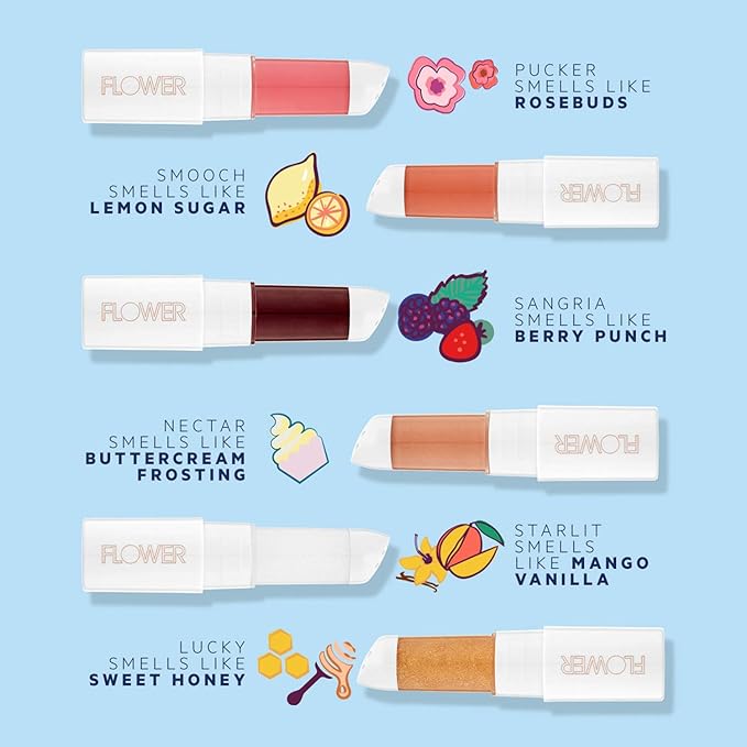 FLOWER BEAUTY By Drew Barrymore Petal Pout Lip Mask - Hydrating + Moisturizes Lips - Mango + Cocoa Butter - Lip Tint - Natural Color + Semi-Glossy Finish (Pucker)-VivaGrace Women