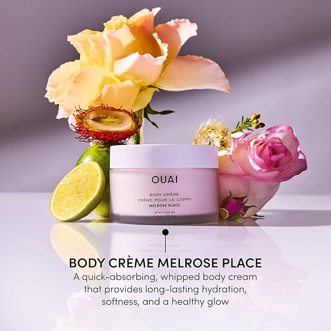 OUAI Body Cream Travel Size, Melrose Place - Hydrating Whipped Body Cream with Cupuaçu Butter, Coconut Oil & Squalane - Softens Skin and Delivers Healthy-Looking Glow - Sulfate Free Skin Care (3.4 Oz)-VivaGrace Women