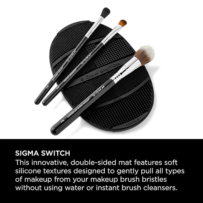Sigma Switch by Sigma Beauty – Silicone Makeup Brush Cleaner for Switching Shades and Pigments, Switch Cleaning Mat for Superior Makeup Brush Cleaning Mid-Application (Full Size)-VivaGrace Women
