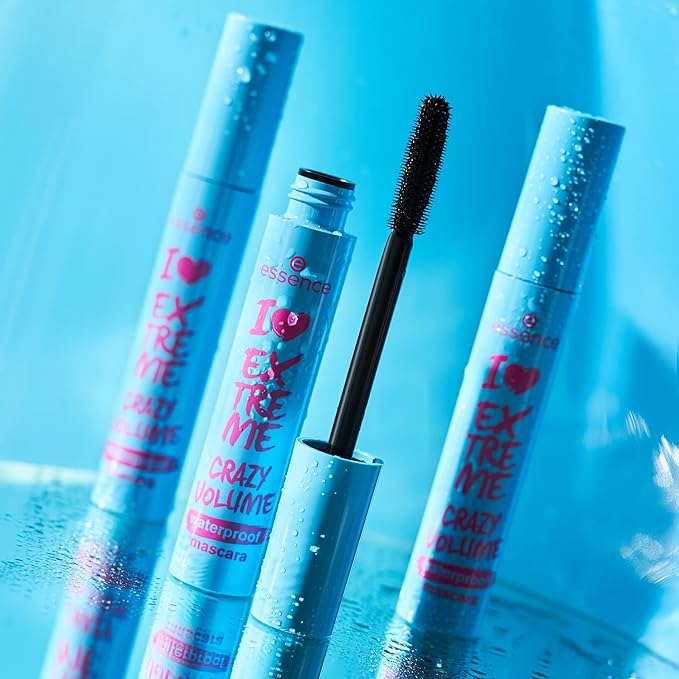 essence | I Love Extreme Crazy Volume Waterproof Mascara | Volumizing & Longlasting for Dramatic Lashes | Vegan & Cruelty Free | Free From Parabens, Alcohol, & Microplastic Particles