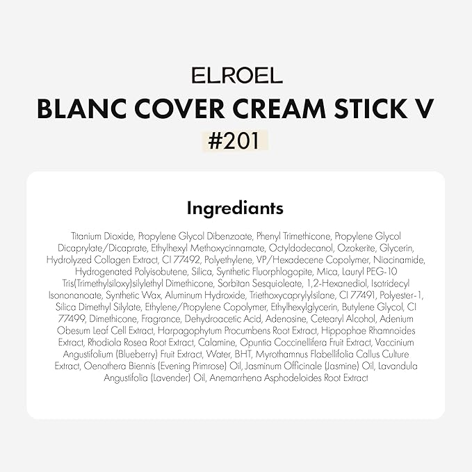 BLANC Cover Cream Stick V - Korean Color-Changing Foundation with Detachable Brush - Full to Medium Coverage Base Makeup (201 Fair, 0.45 oz)-VivaGrace Women