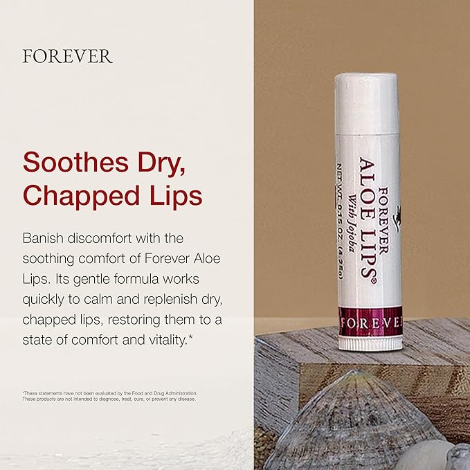 Forever Living - Forever Aloe Lips - Ultimate Lip Care for Any Weather - Moisturizing Lip Balm with Aloe, Jojoba & Beeswax - Vegan - Pack of 12-VivaGrace Women