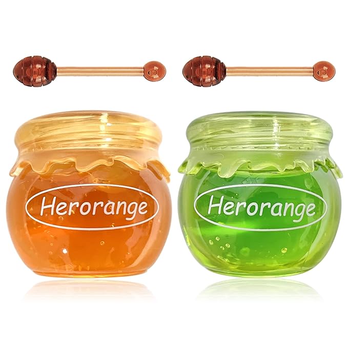 2PCS Bee Lip Balm Honey Pot,Honey Jam Lip Mask,Lip Exfoliating Bee Balm,Lip Exfoliating Bee Balm,Jelly Honey Pot Lip Mask,Hydrating & Prevention Dry and Cracked Lip Scrubs Exfoliator-VivaGrace Women
